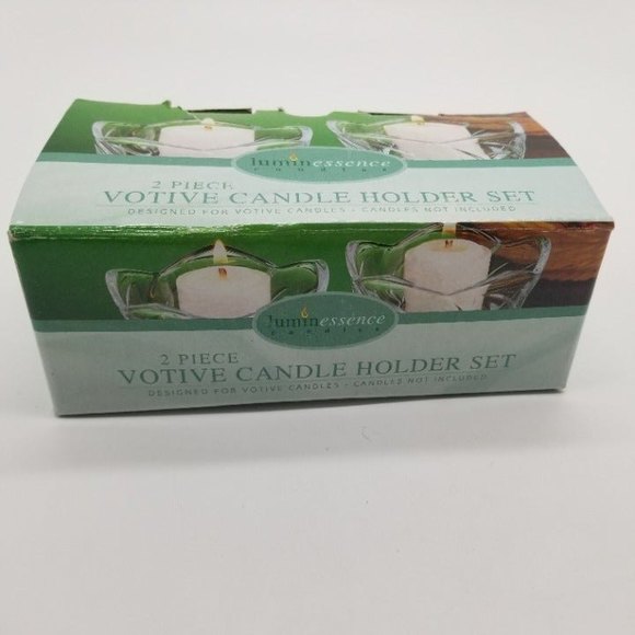 Votive Clear Glass Candle Holder Set Lumin Essence 2 Pieces - Picture 6 of 7